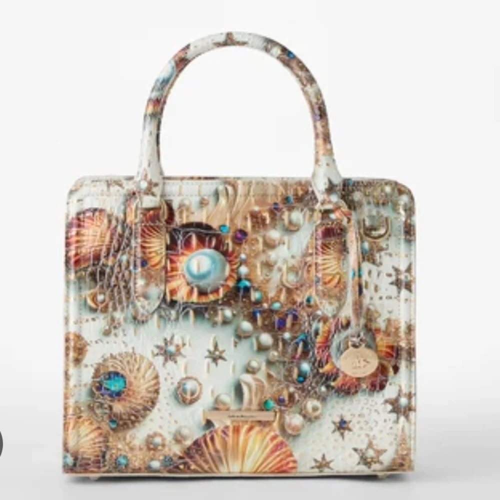 💛▪️Brahmin ▪️Cami Sea Jewel Melbourne Leather Satchel Shoulder Bag - Picture 1 of 14